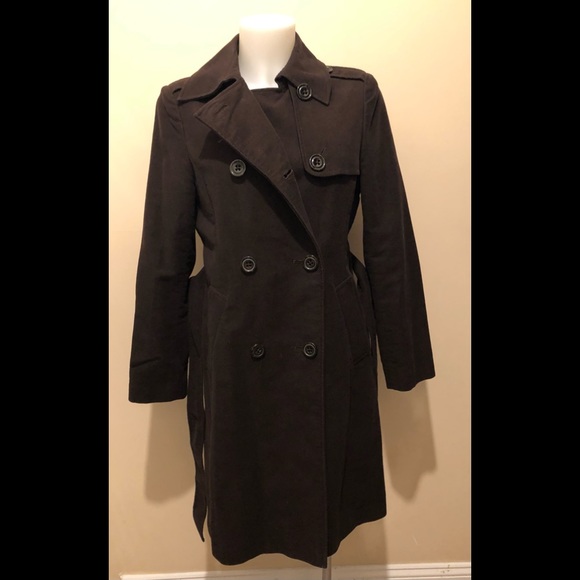 GAP LONGLINE BUTTON BELTED BROWN COAT🧥size S - Picture 15 of 17